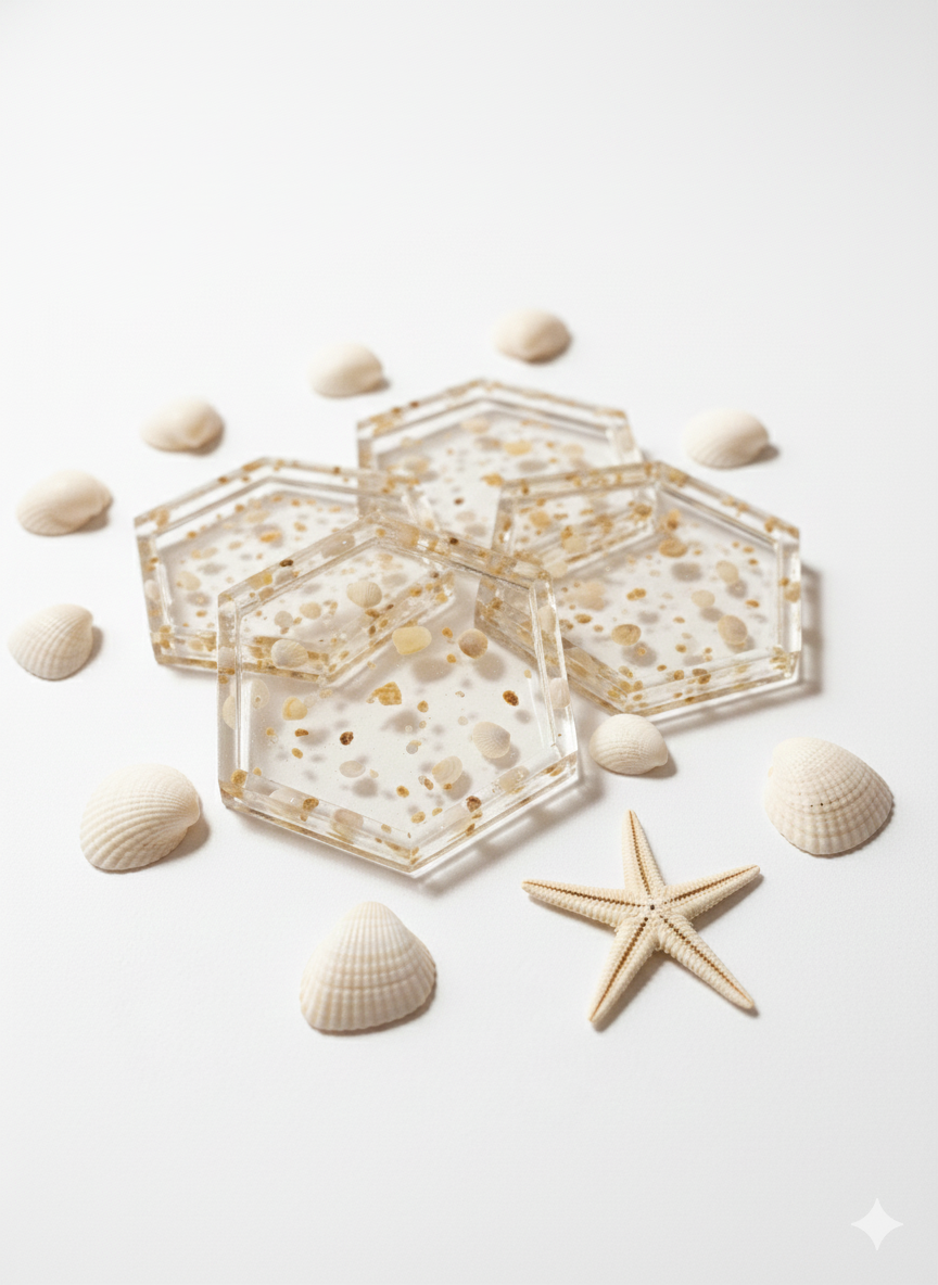 Coaster - Shells in pool - Set of 4