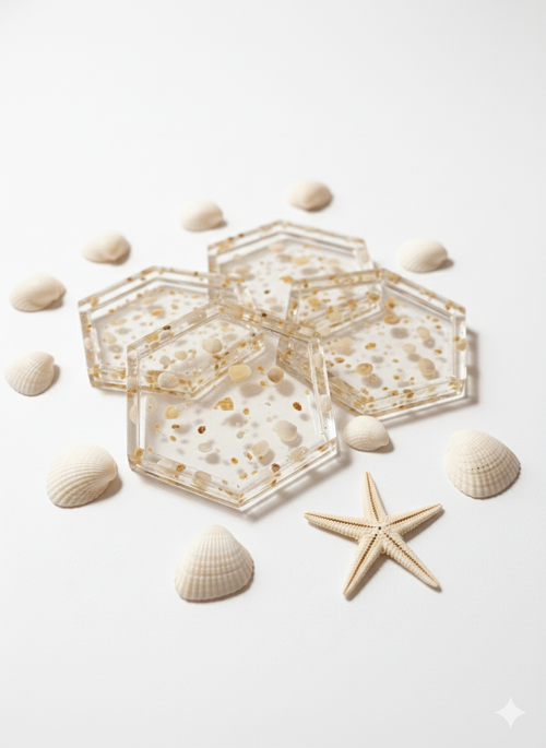Coaster - Shells in pool - Set of 4