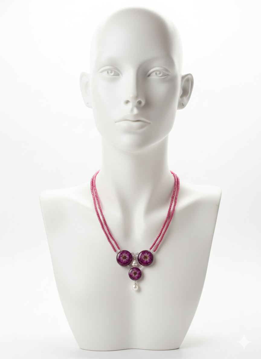 Necklace Rose N Pearl