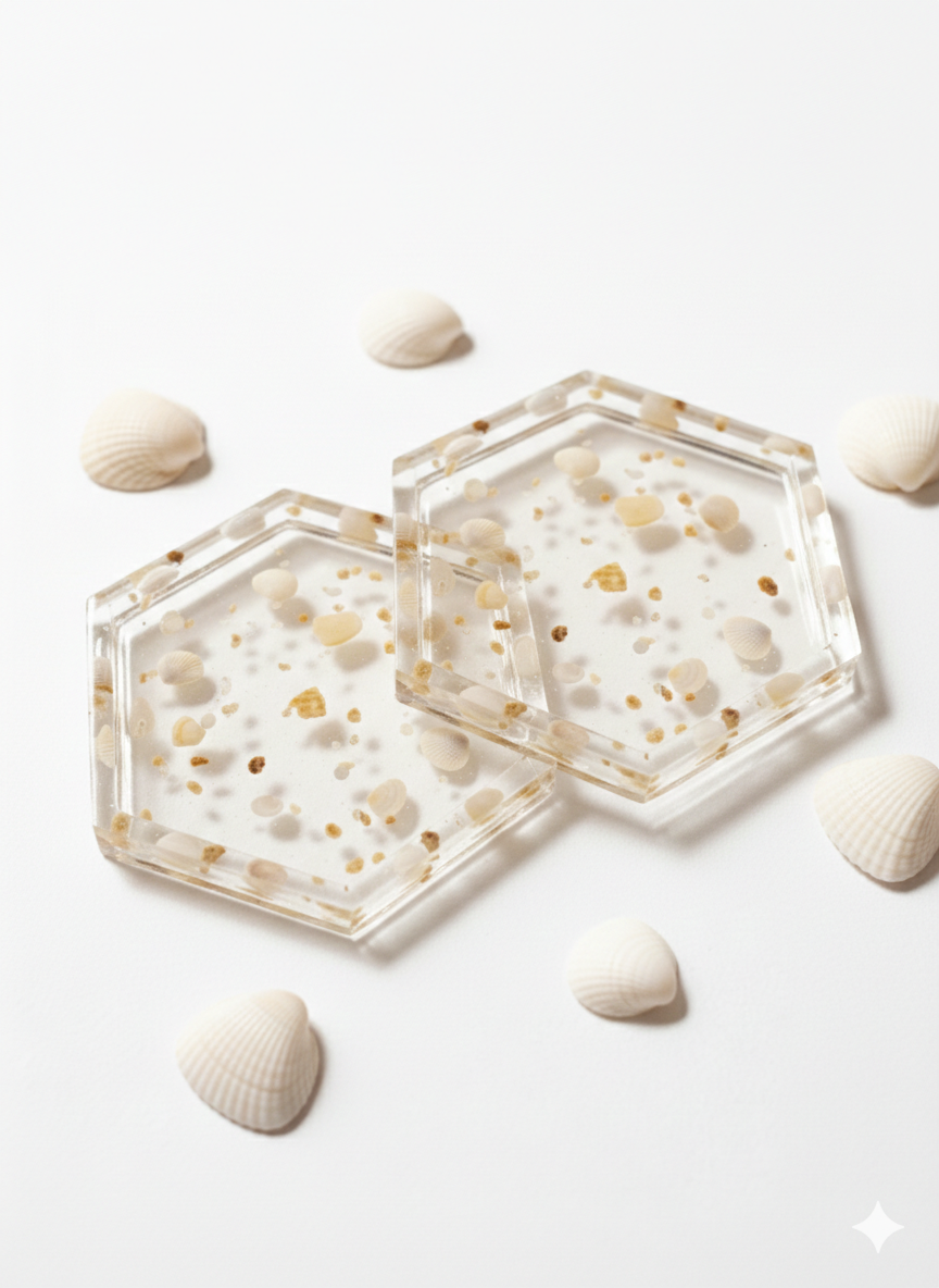 Coaster - Shells in pool - Set of 4