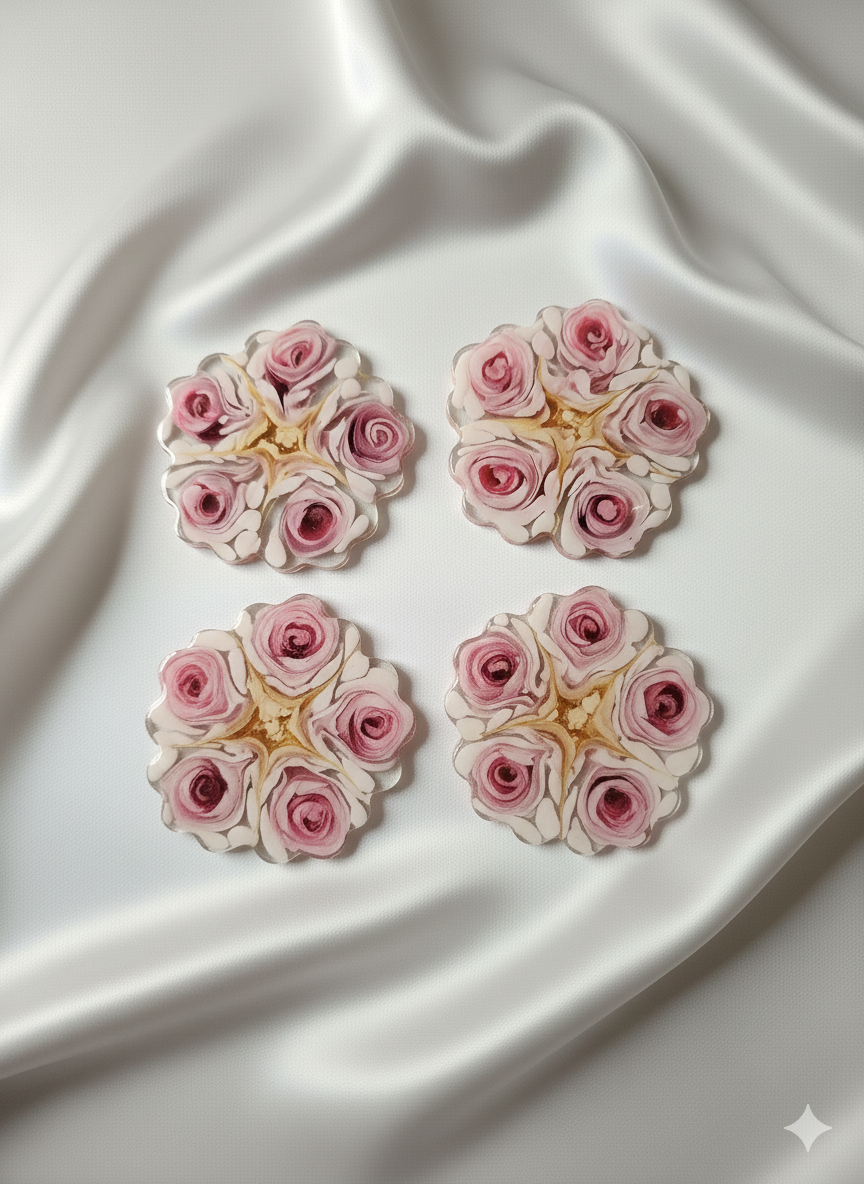 Coaster - Rose Bouque - Set of 4