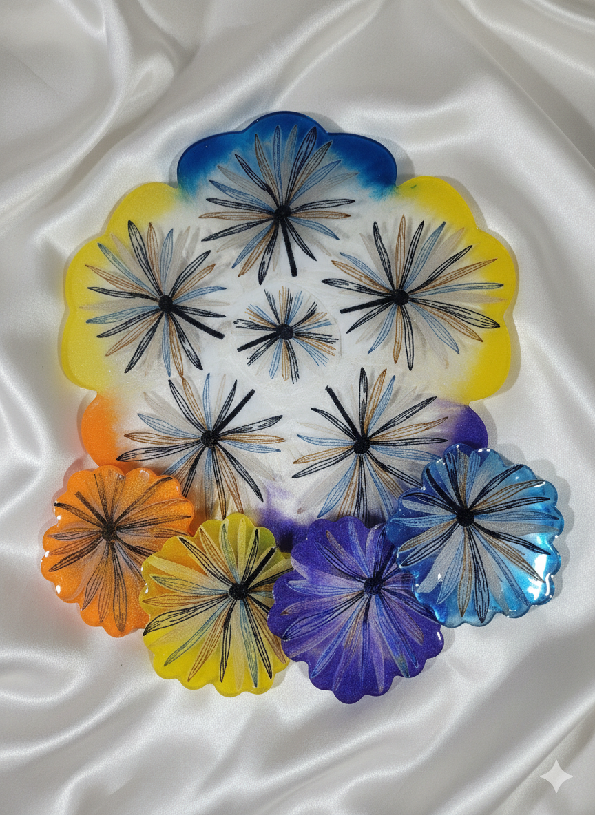 Corolla Tray-N-Coaster Set - Flower