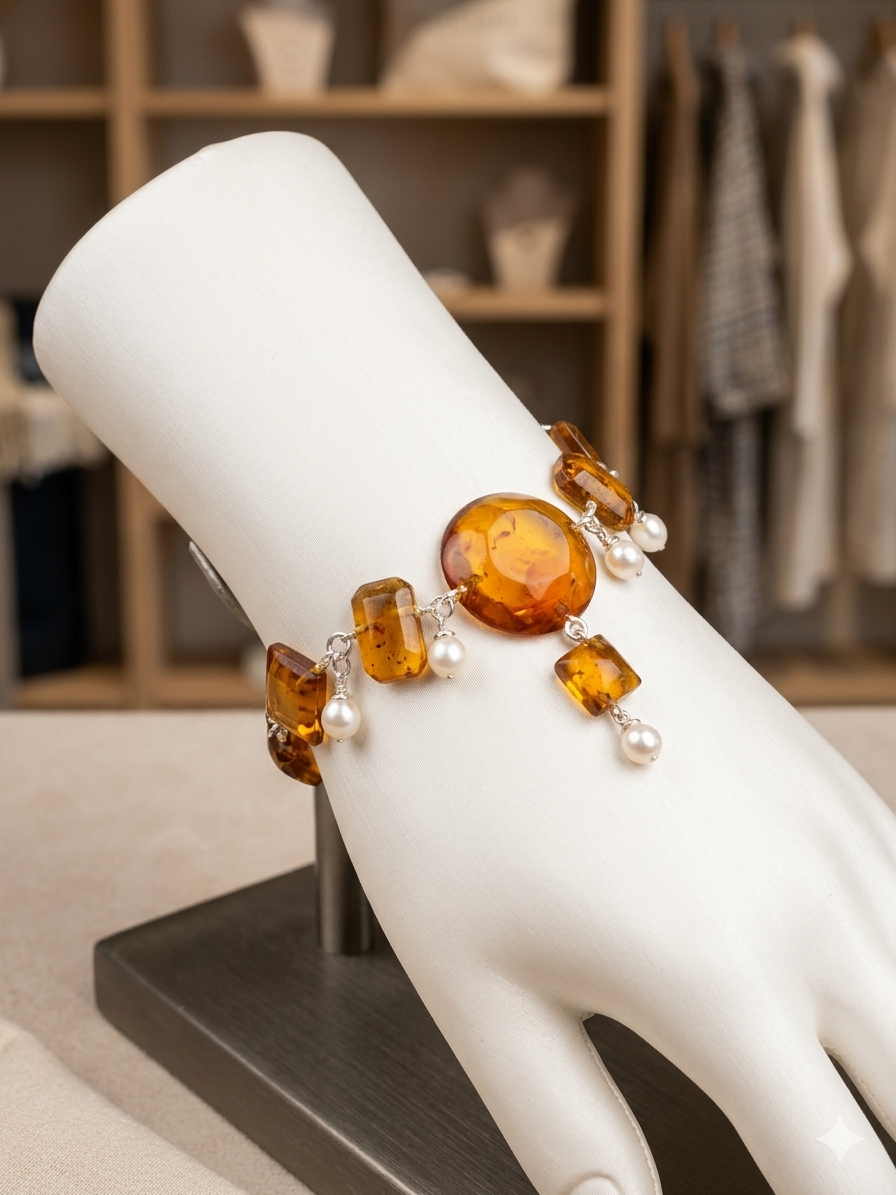 Fashion Accessory - Honey Pearl Necklace set