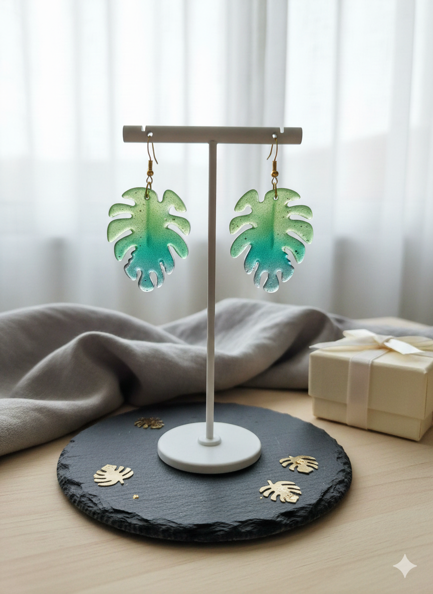 Earring Trend Series - Green leaf