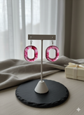 Earring Trendy Series - Smoky red - Oval
