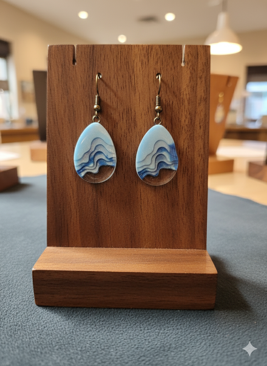 Earring Trendy Series - Blue valley - Oval