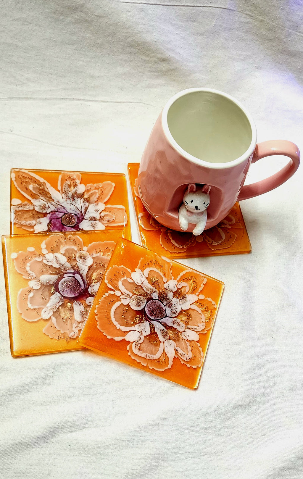 Coaster - Citrus cubes - Set of 4
