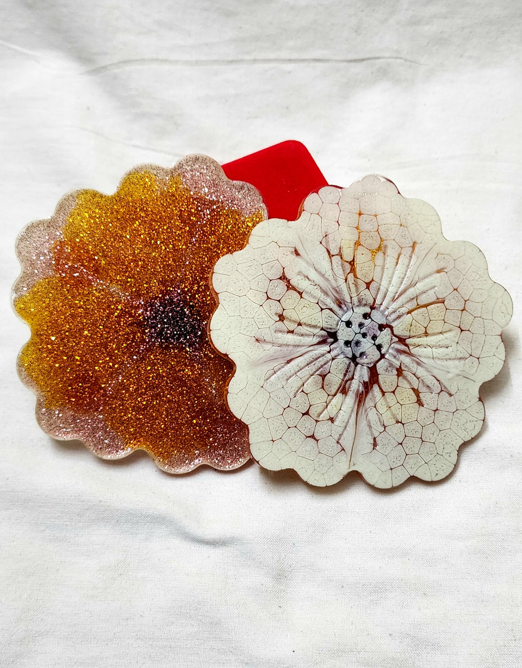 Coaster - Dual Tone Flower coasters = Set of 4