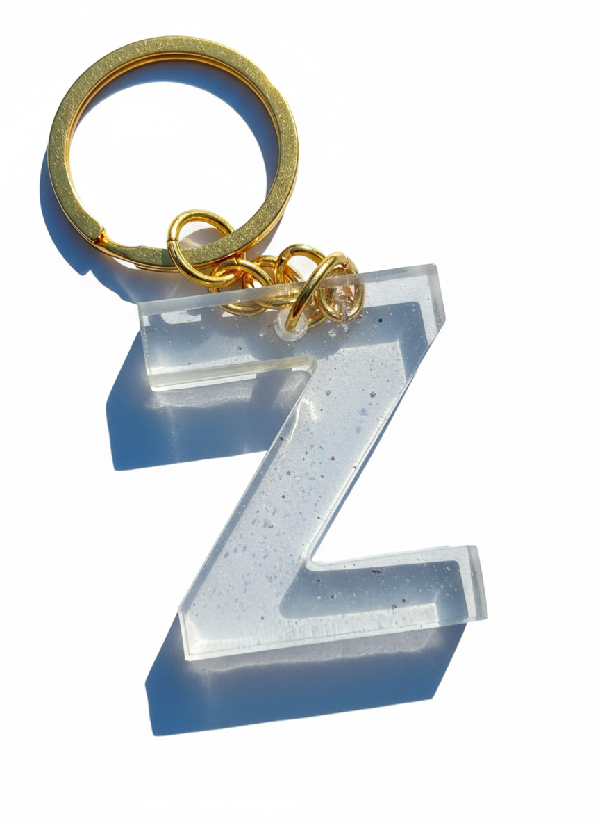 Alpha Key Chains & Hand Bag Accessories - Aqua Clear