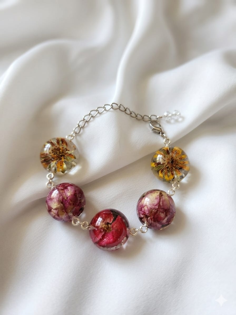 Bracelet Designer series - Flower marbles