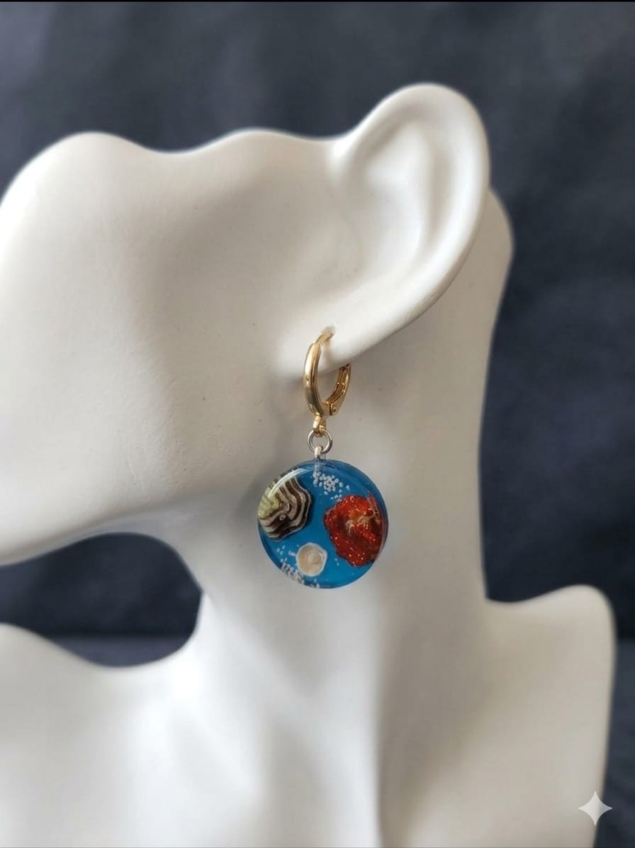Earring Trendy series - Round Gem
