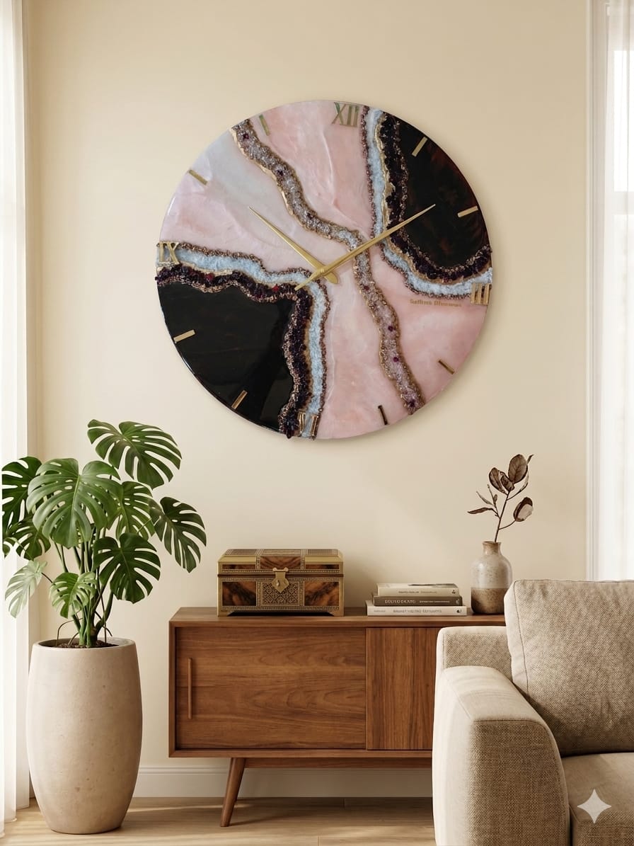 Wall Decor - Red Crystal Clock